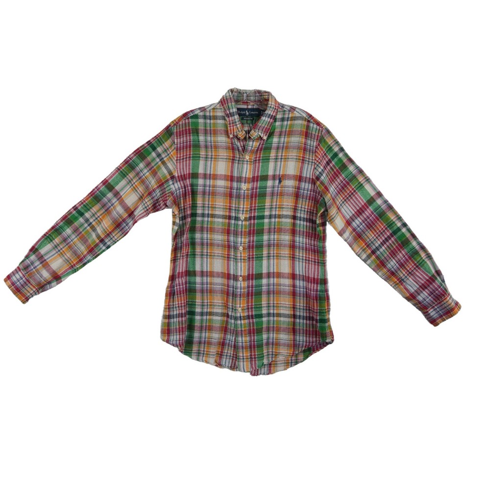 Polo Ralph Lauren Plaid Button Down Shirt Men's Size Medium Cotton Custom
Fit